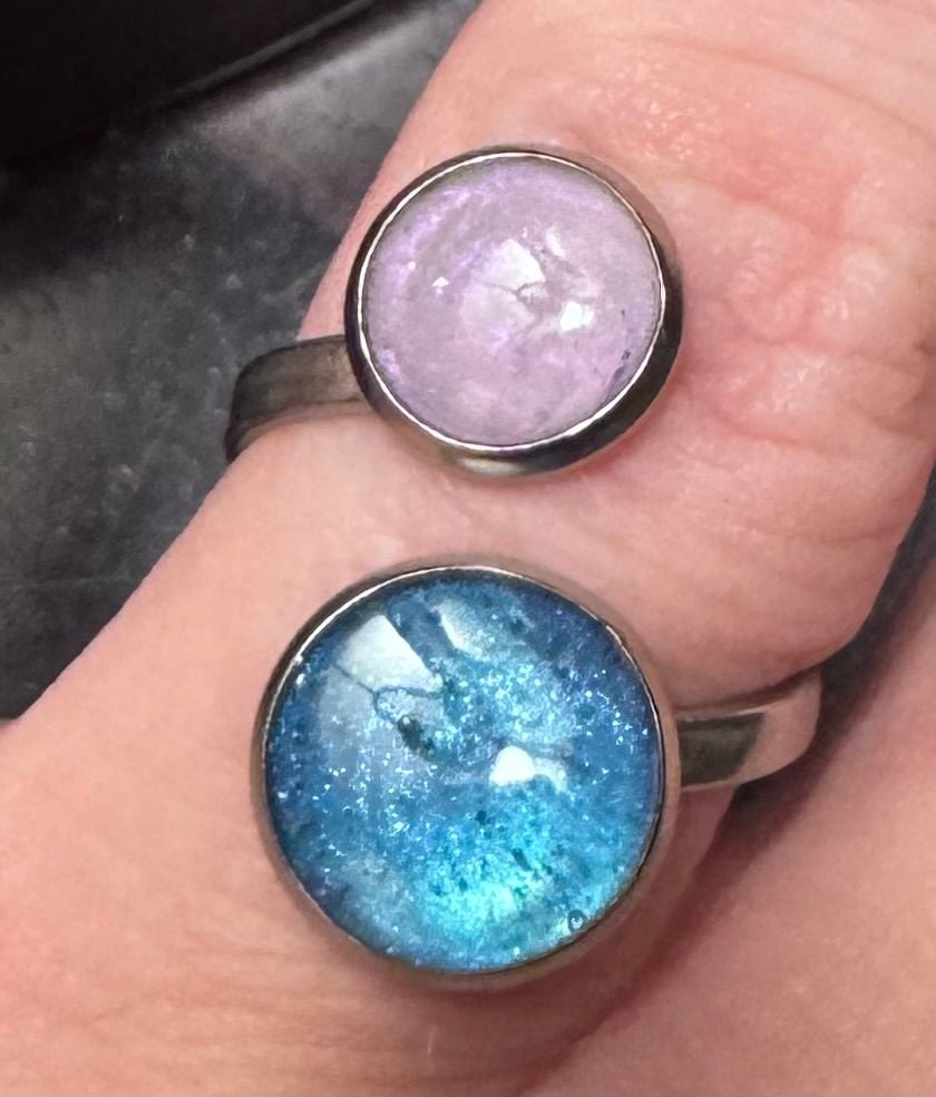 Minimalist Adjustable Two-Stone Cabochon Ring 1