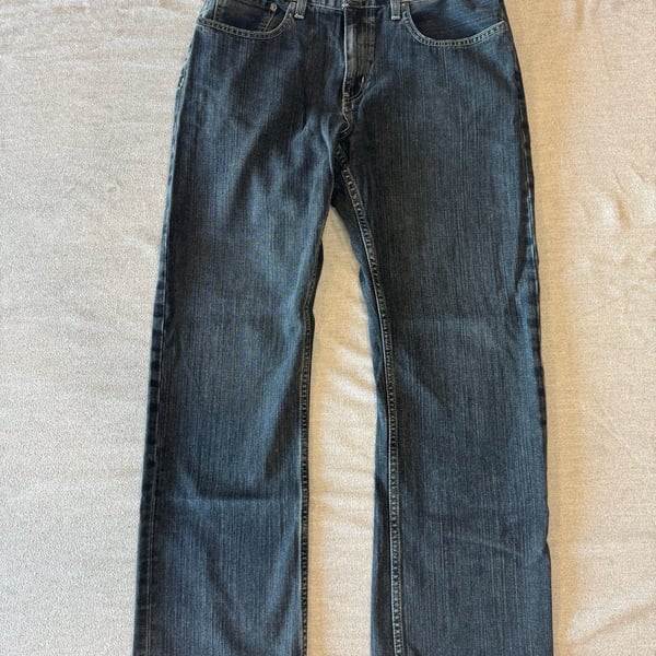 Eddie Bauer Men's Specially Dyed Dark Wash Straight Leg Jeans 34x32