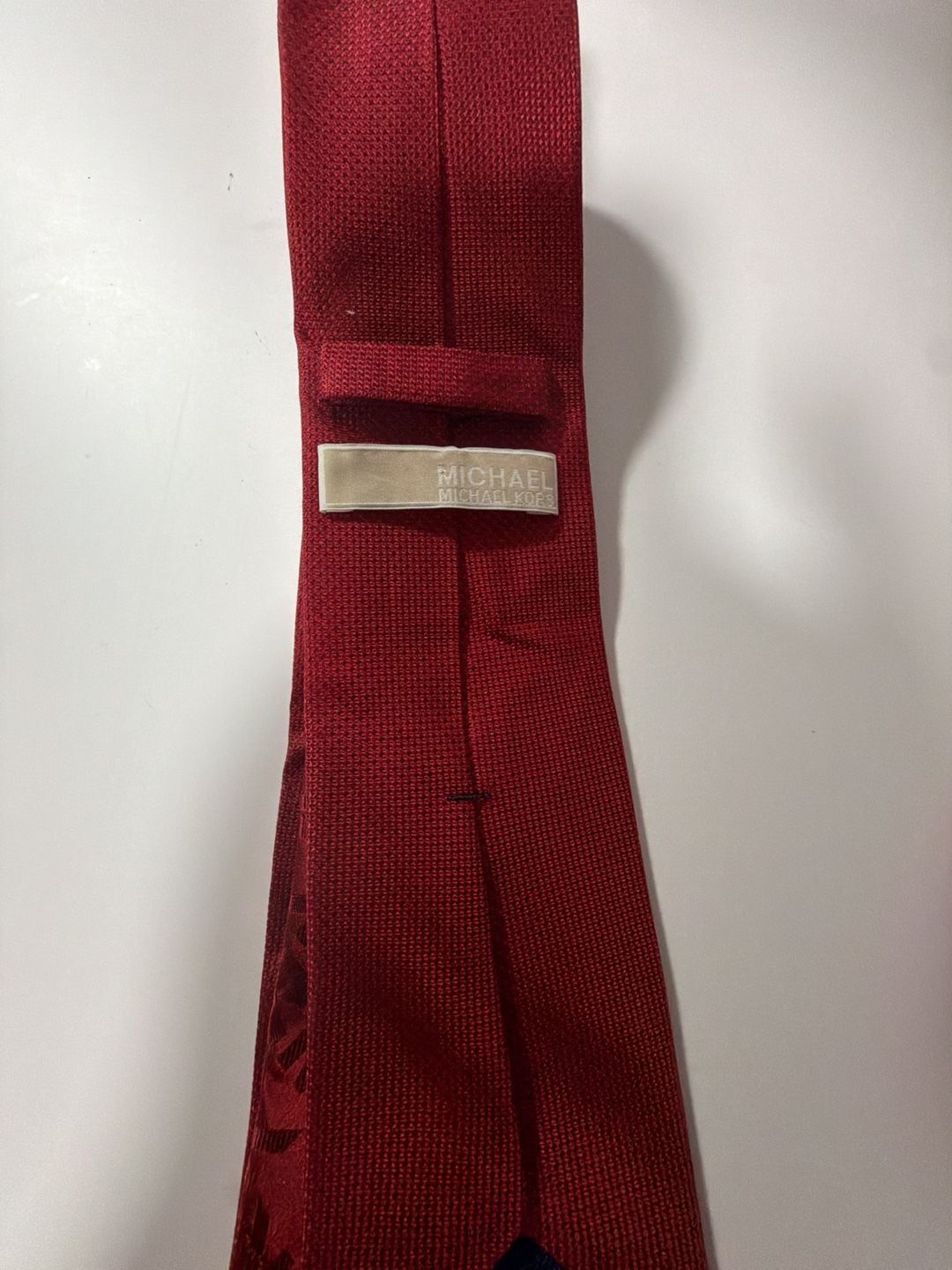 MICHAEL Michael Kors Textured Solid Red Men's Silk Necktie 1