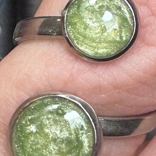 Minimalist Adjustable Two-Stone Cabochon Ring 
