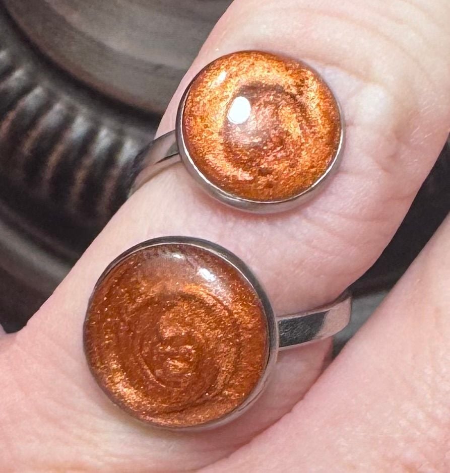 Minimalist Adjustable Two-Stone Cabochon Ring 1