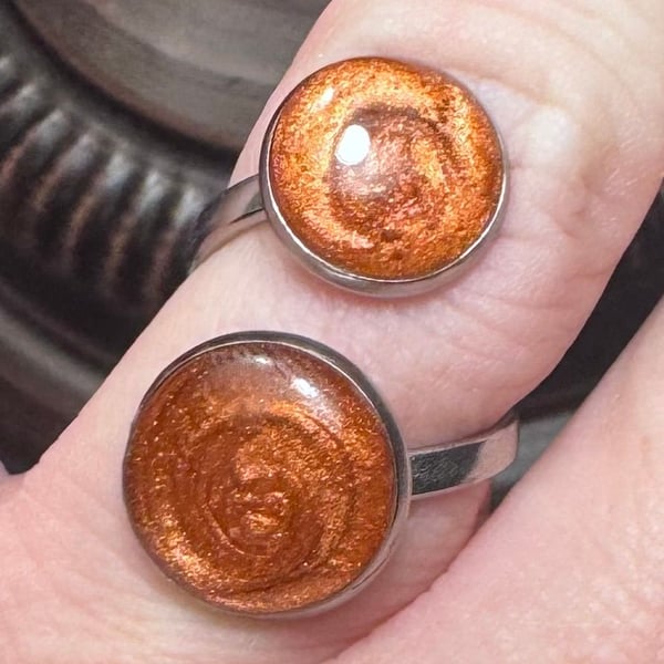 Minimalist Adjustable Two-Stone Cabochon Ring 
