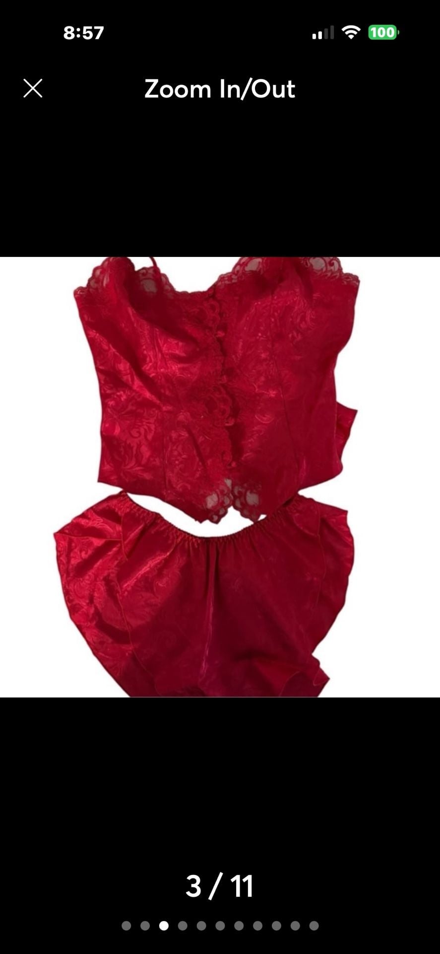 Vintage Victoria's Secret Satin and Lace Pajama Cami and Shorts Set. Small. 3