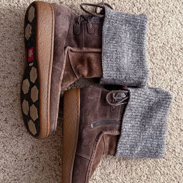 The North Face Alana Suede Knit Fold-Over Winter Boots with Primaloft Insulation