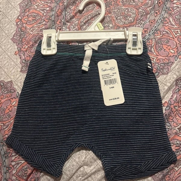 Splendid Baby Boy Dark Stone Stripe Always Basics Shorts