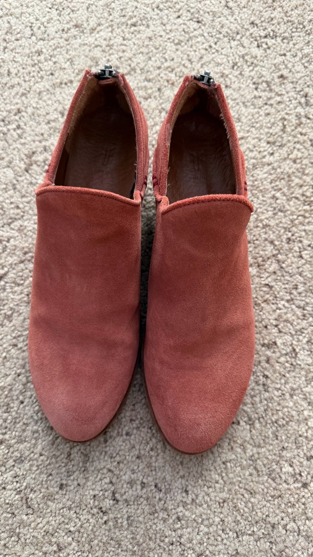 Frye Carson Shootie Suede Ankle Booties in Rosewood 3
