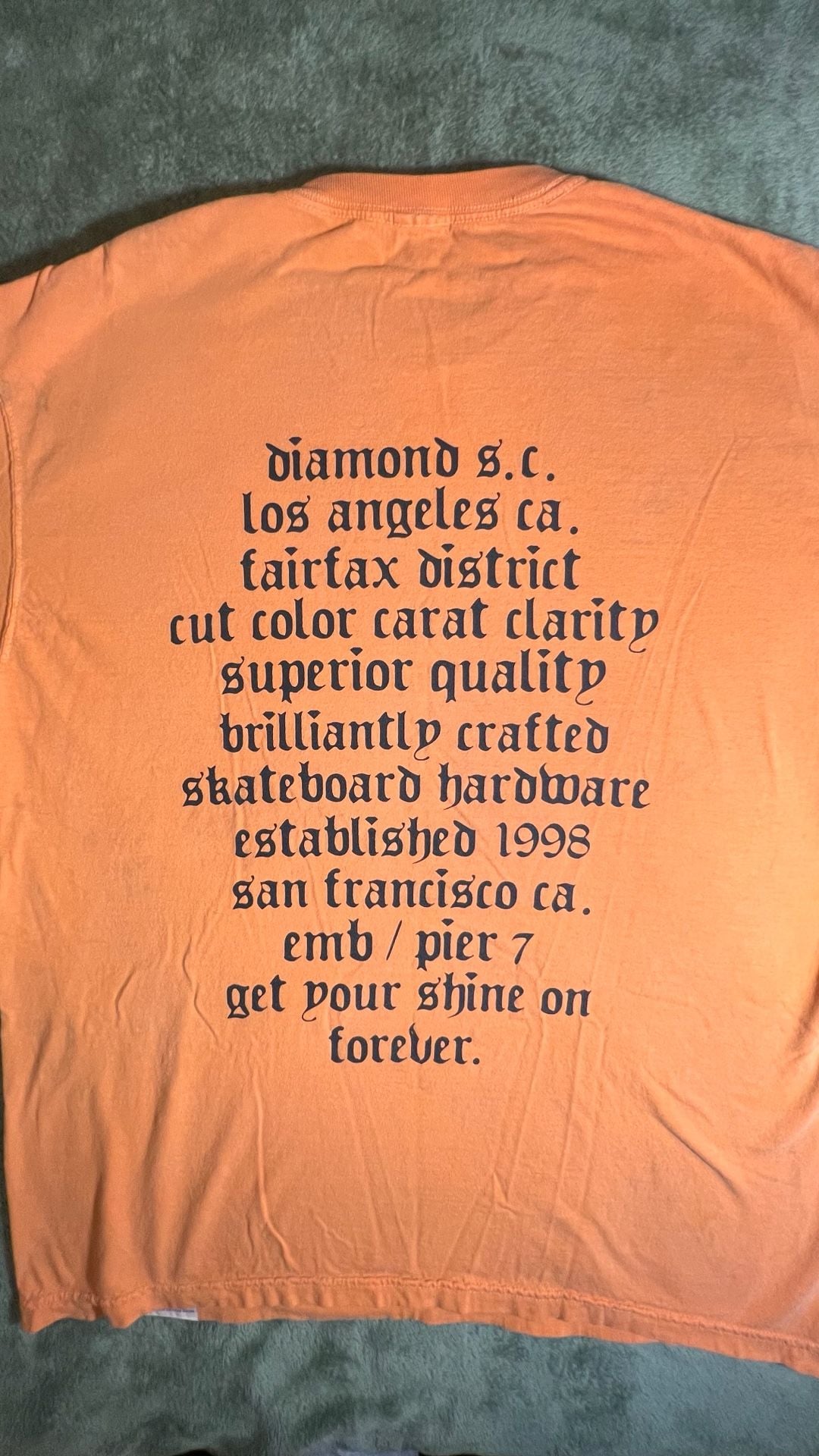 Diamond Supply Co. Orange Graphic T-Shirt 8