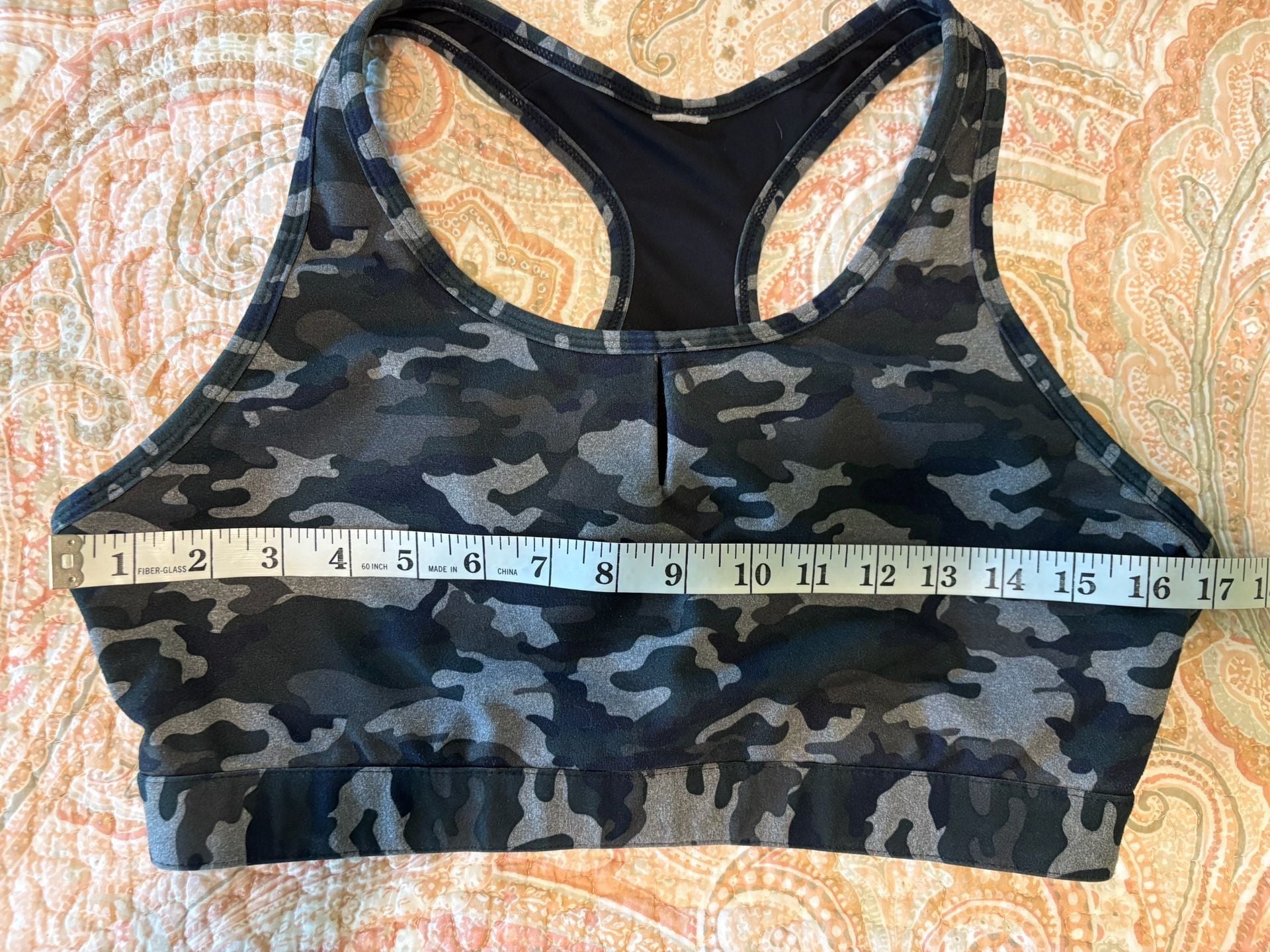 GUC Fabletics Camo Medium Impact Sports Bra w/ Hook & Eye Back Closure, L / XL 7