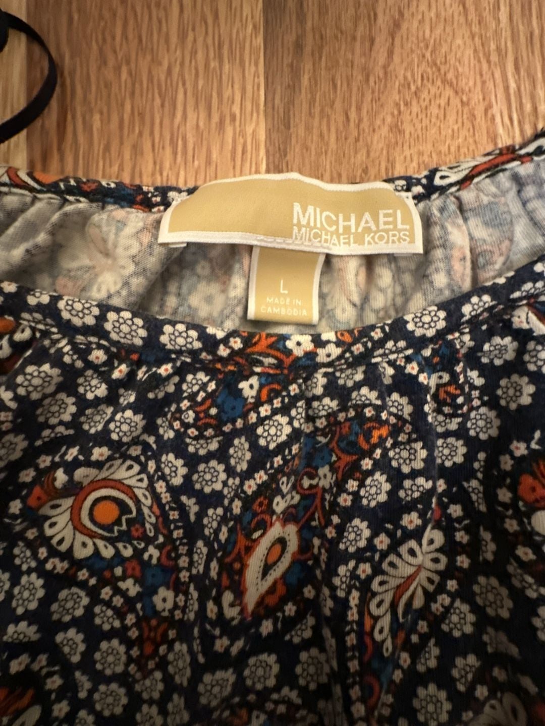 MICHAEL Michael Kors Paisley Floral Print Bell Sleeve Blouse Size L 6