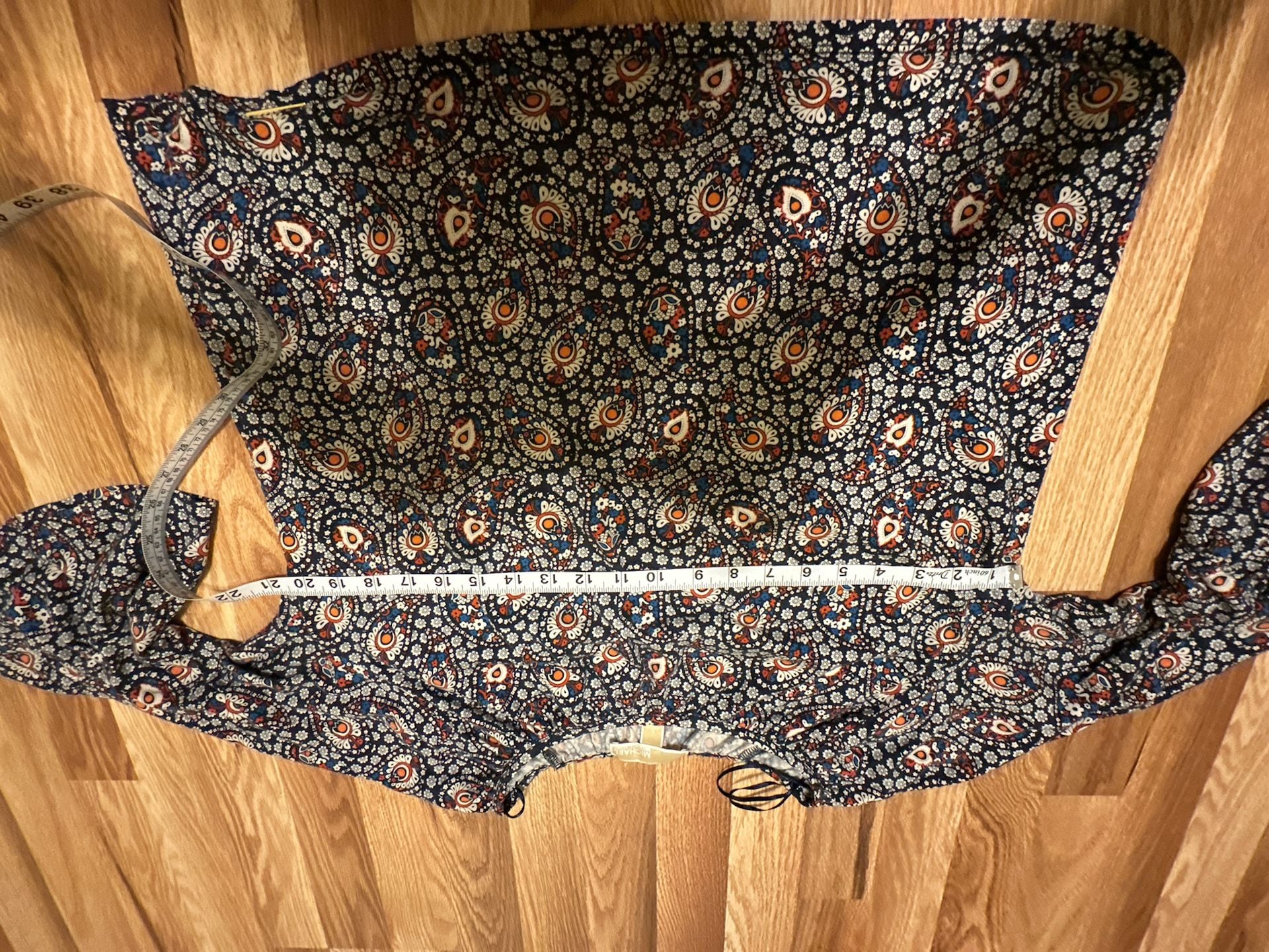 MICHAEL Michael Kors Paisley Floral Print Bell Sleeve Blouse Size L 9