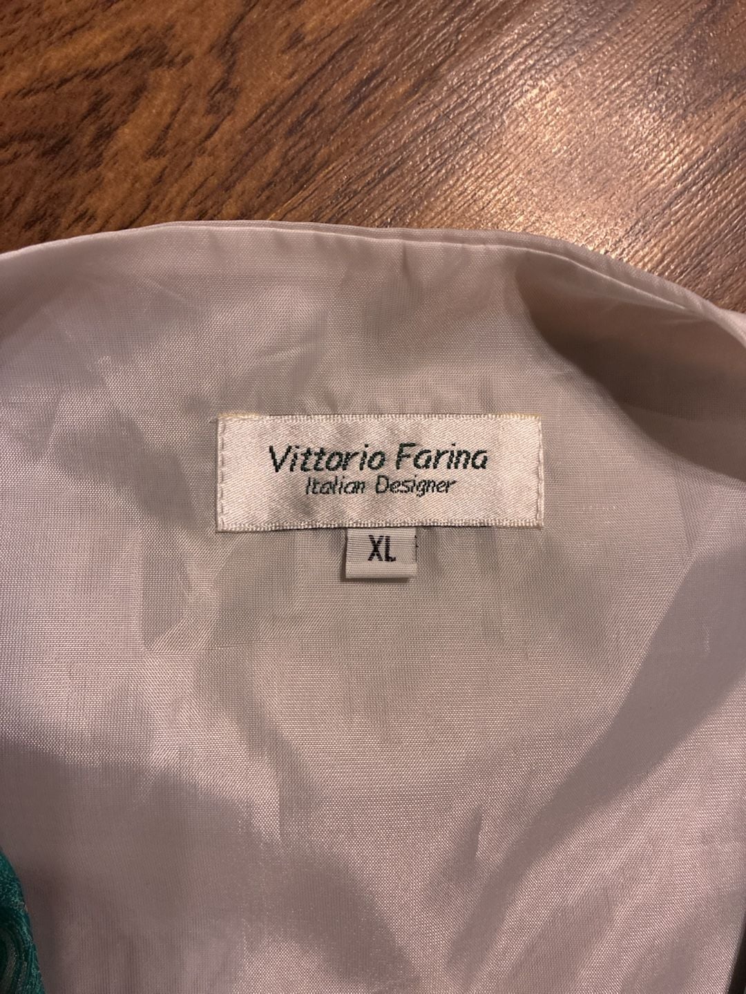 Vittorio Farina Italian Designer Men's Teal Paisley 4-Piece Vest Set 3