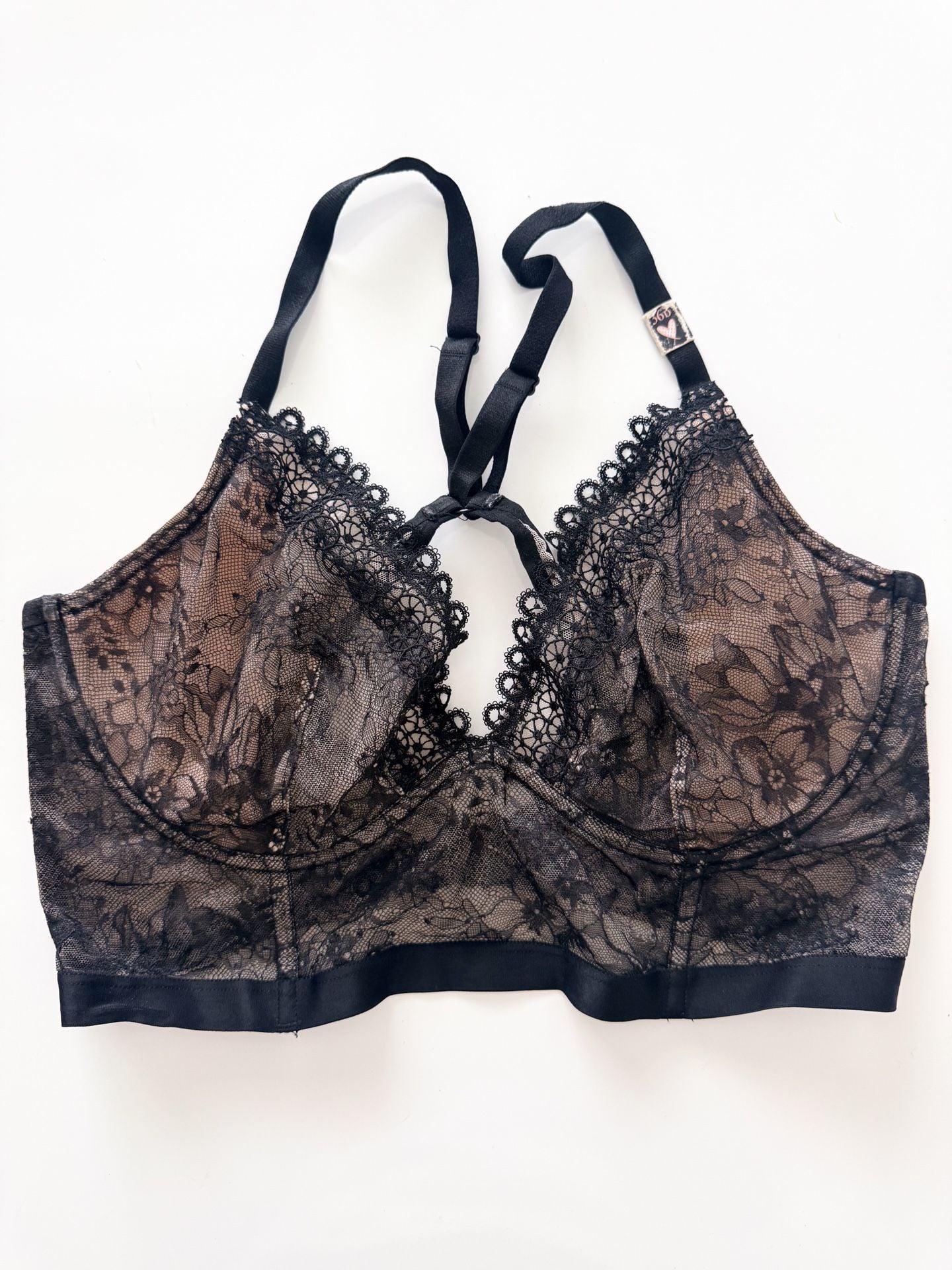 Victoria's Secret Very Sexy Unlined Plunge Lace Longline Bra in Black 1