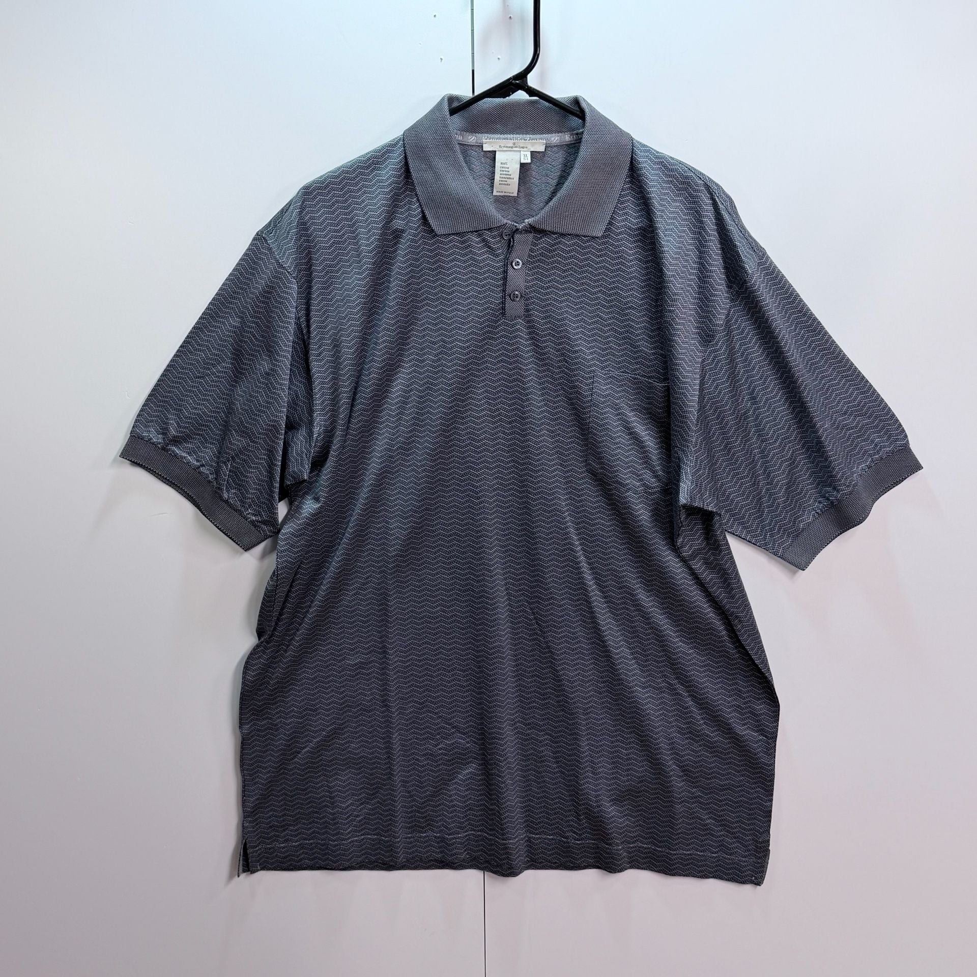 Ermenegildo Zegna Chevron Pattern Polo Shirt, Size XL 1