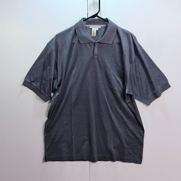 Ermenegildo Zegna Chevron Pattern Polo Shirt, Size XL