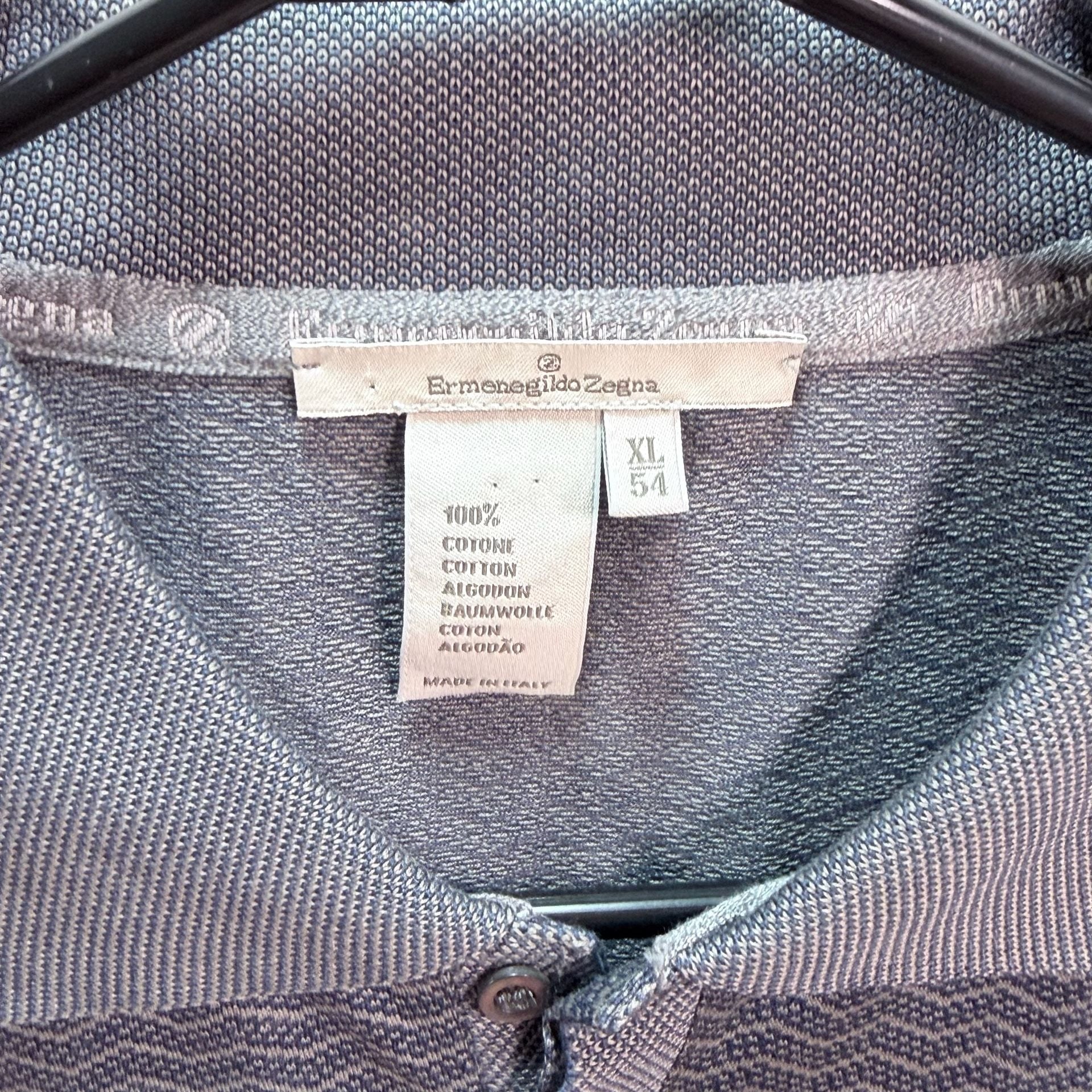 Ermenegildo Zegna Chevron Pattern Polo Shirt, Size XL 3
