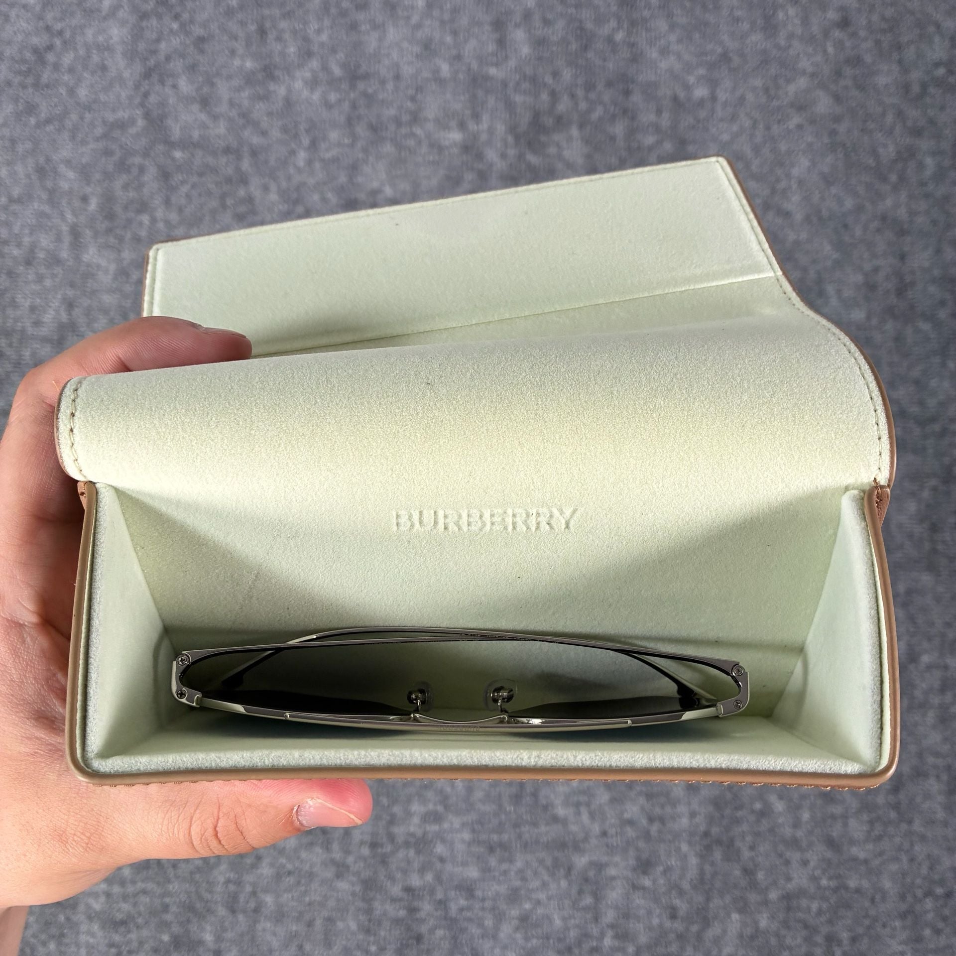Burberry BE3124 Geometric Metal Sunglasses with Icon Stripe Detail 8