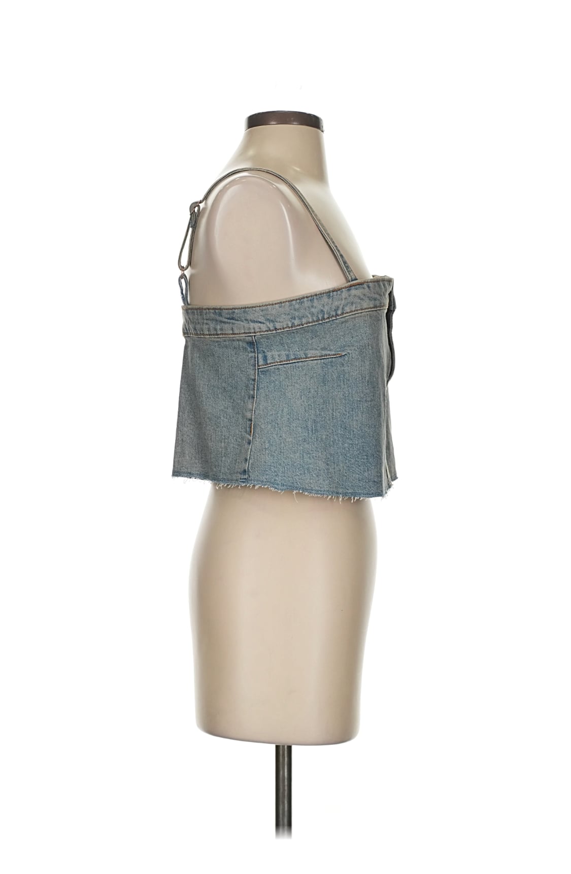 Wild Fable Women's Reworked Cropped Denim Tank Top Medium Wash 4
