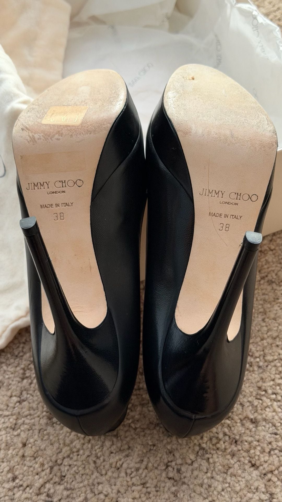 Jimmy Choo Cosmic Black Kid Leather Platform Pumps Size 38 2