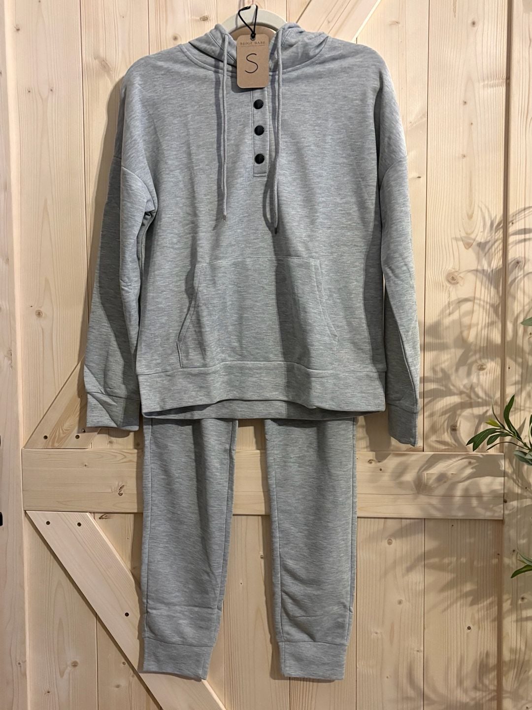 Women's 2-Piece Lounge Set with Henley Hoodie and Joggers SMALL 1