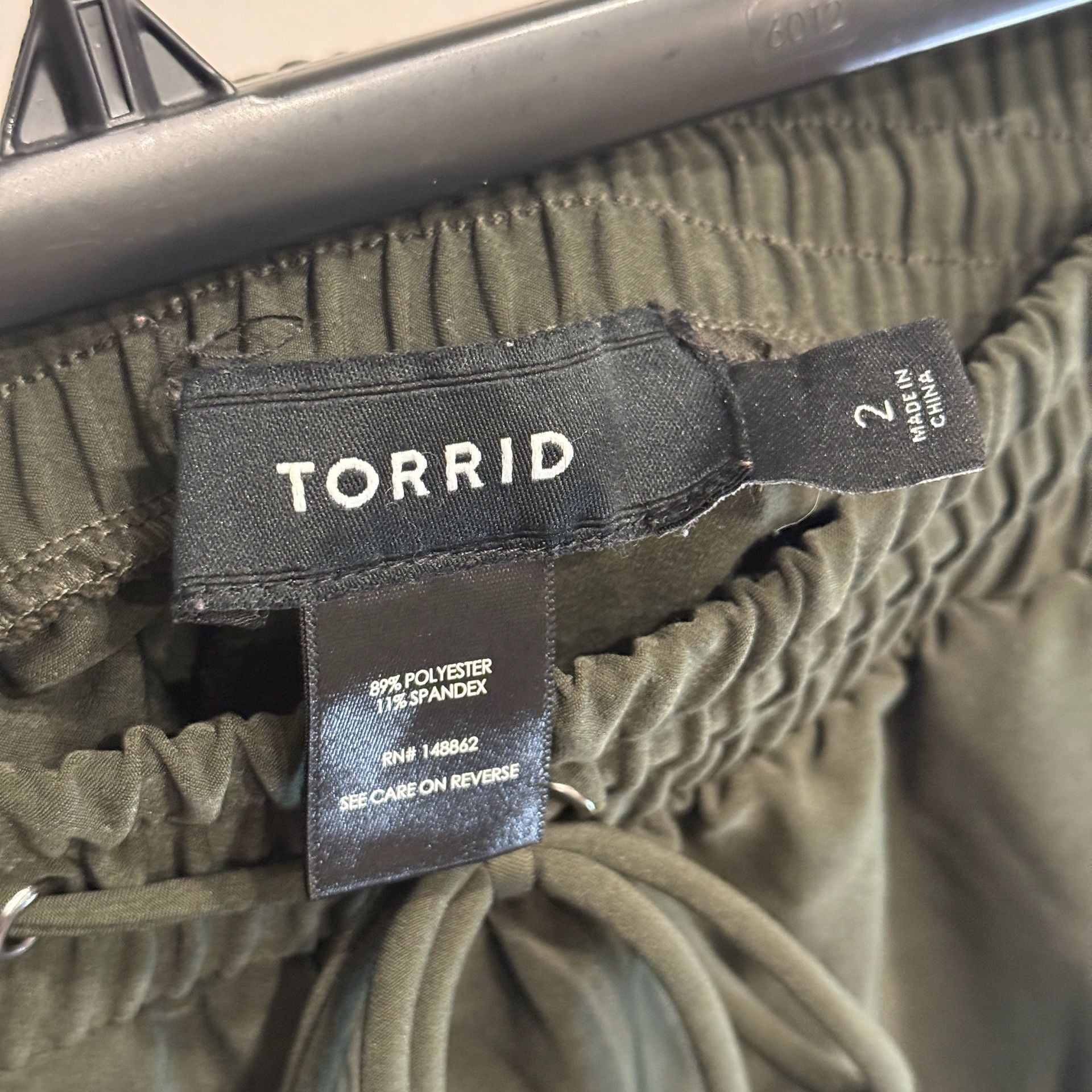 Torrid Olive Green Elastic Waist Drawstring Jogger Pants 3