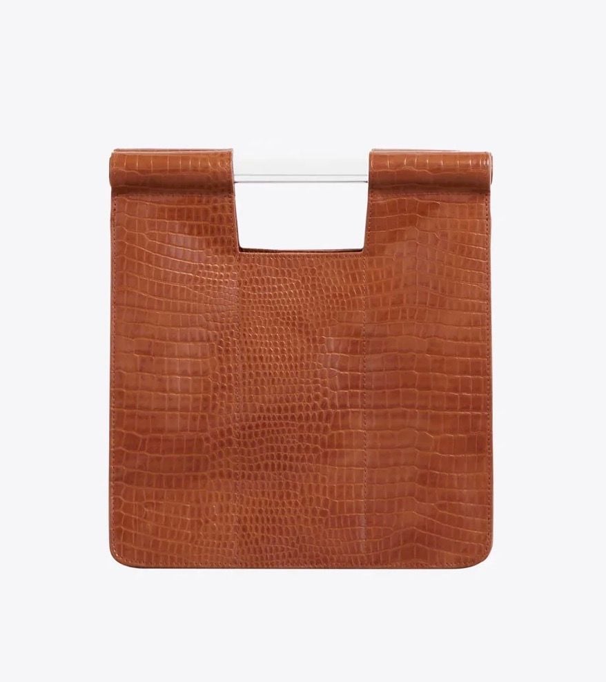 NWT Béis The Crossbody in Cognac Croc Faux Leather 2