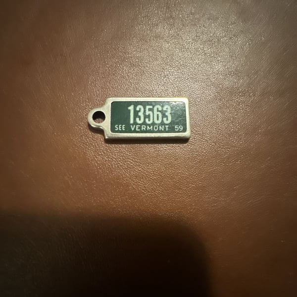 Vintage 1959 Vermont Disabled American Veterans DAV IdentoTag Keychain