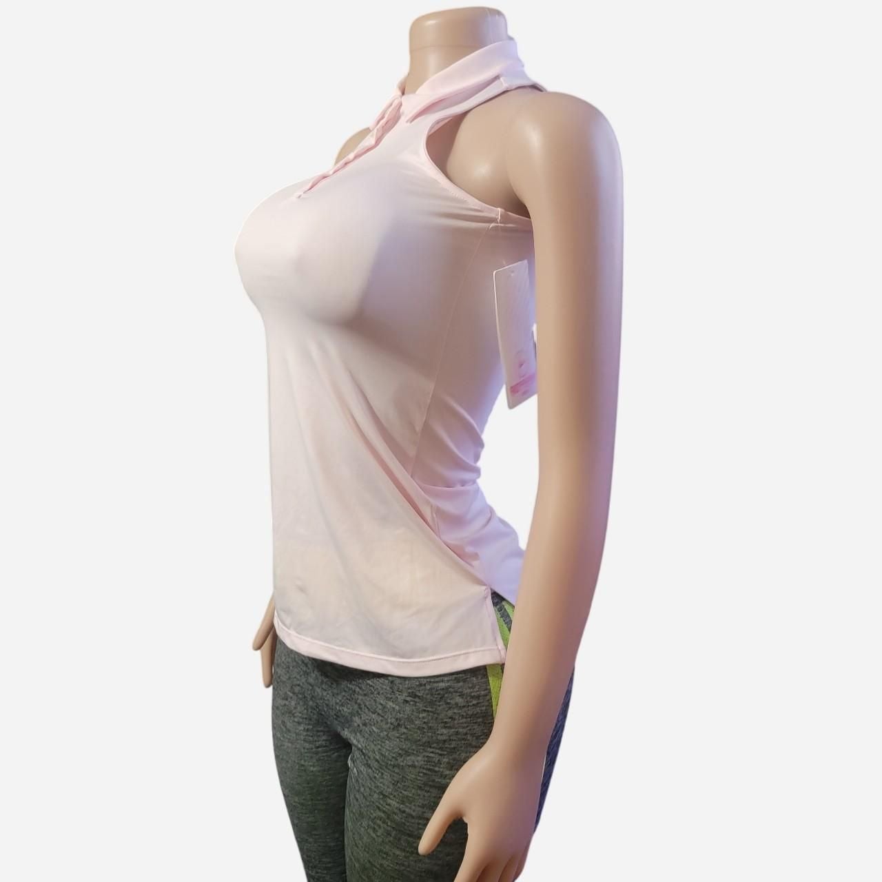 90 Degree By Reflex Girls Sleeveless Racerback Polo Athletic Shirt Pink 4