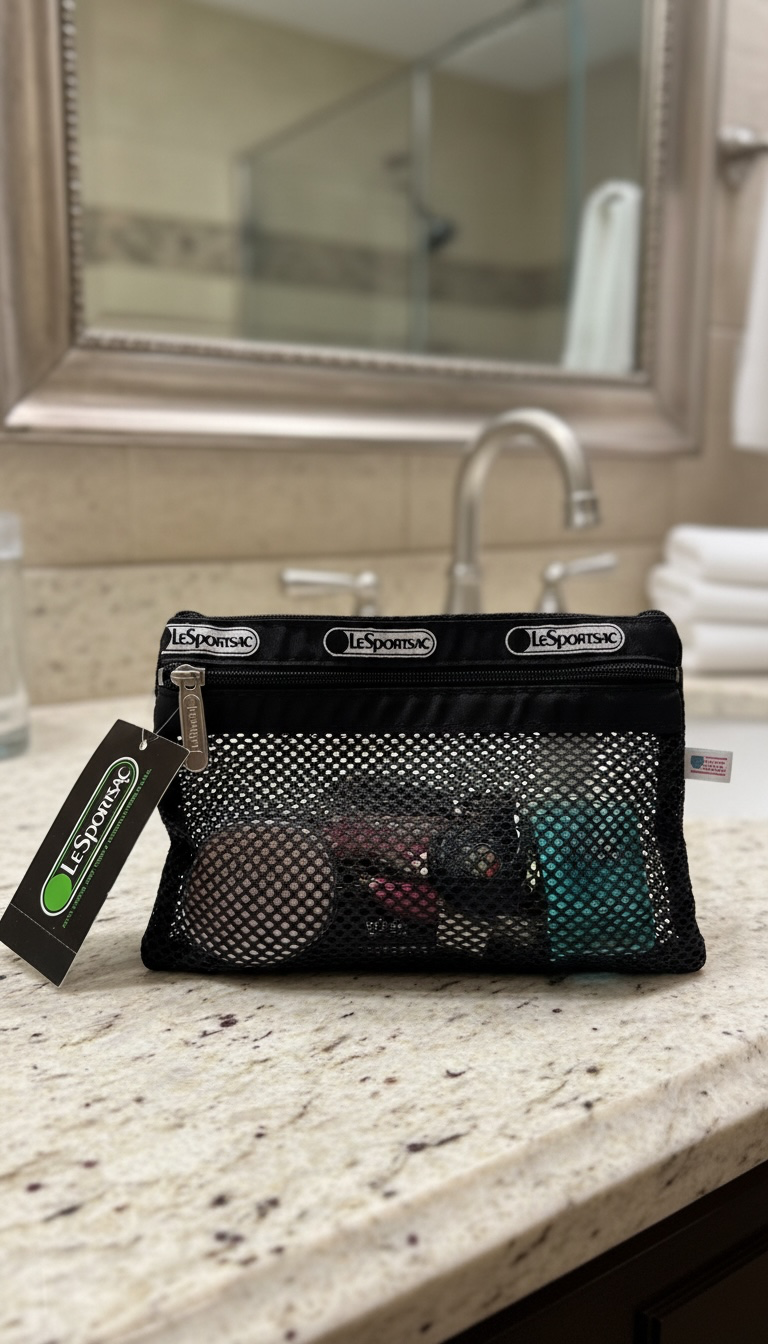 Vintage LeSportsac Small Rectangular Mesh Zipper Pouch 1