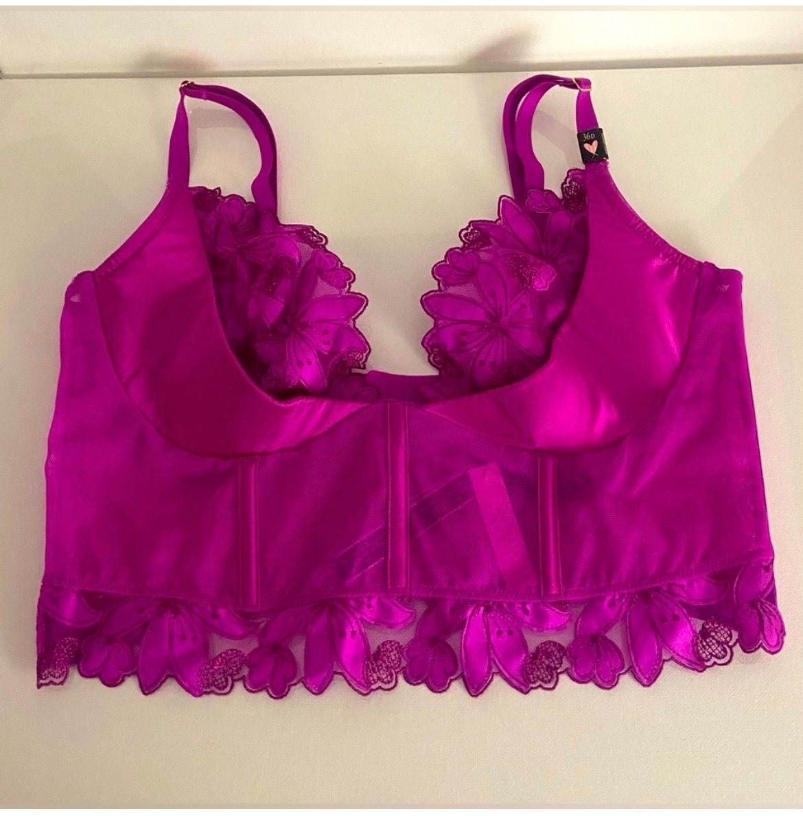 Victoria's Secret Very Sexy Lightly Lined Floral Embroidered Corset Bustier Bra 1