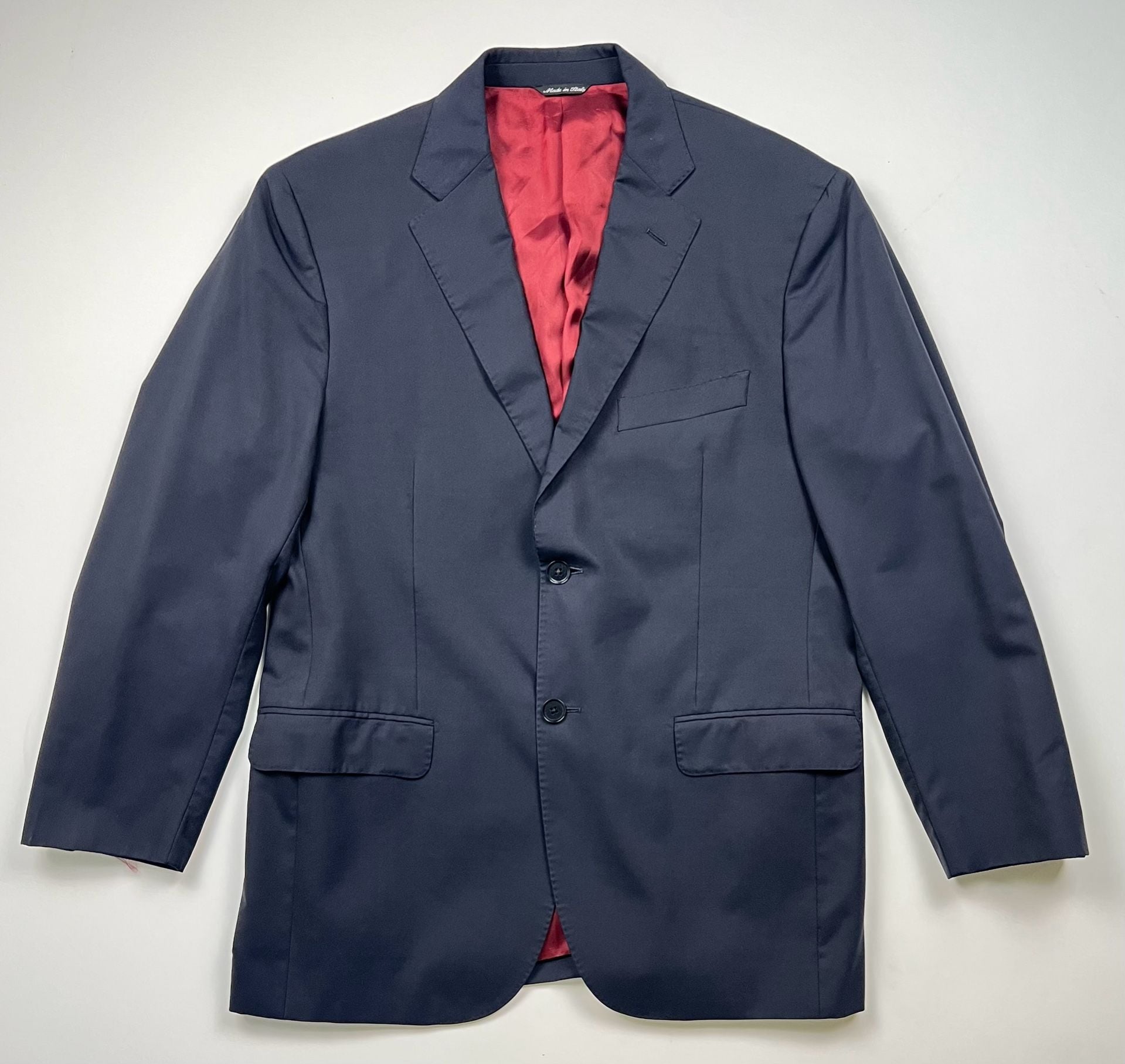 Saks Fifth Avenue Made in Italy Wool Two-Button Black Blazer Est 42R see measurements 2