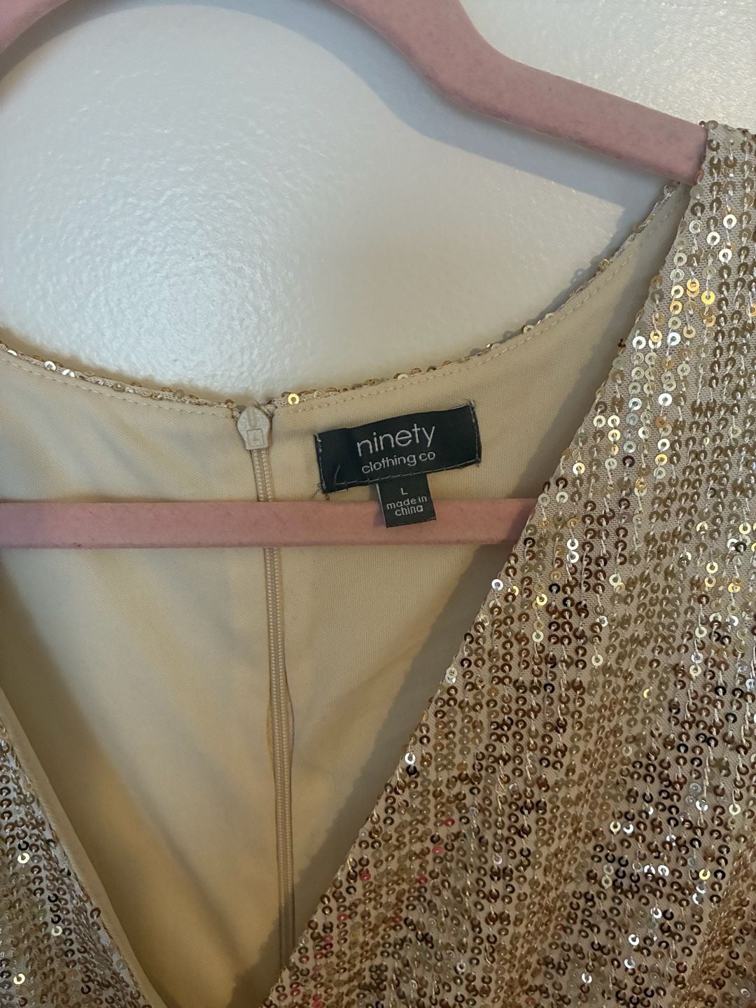 ninety clothing co sleeveless sequin v-neck jumpsuit with waist tie 3