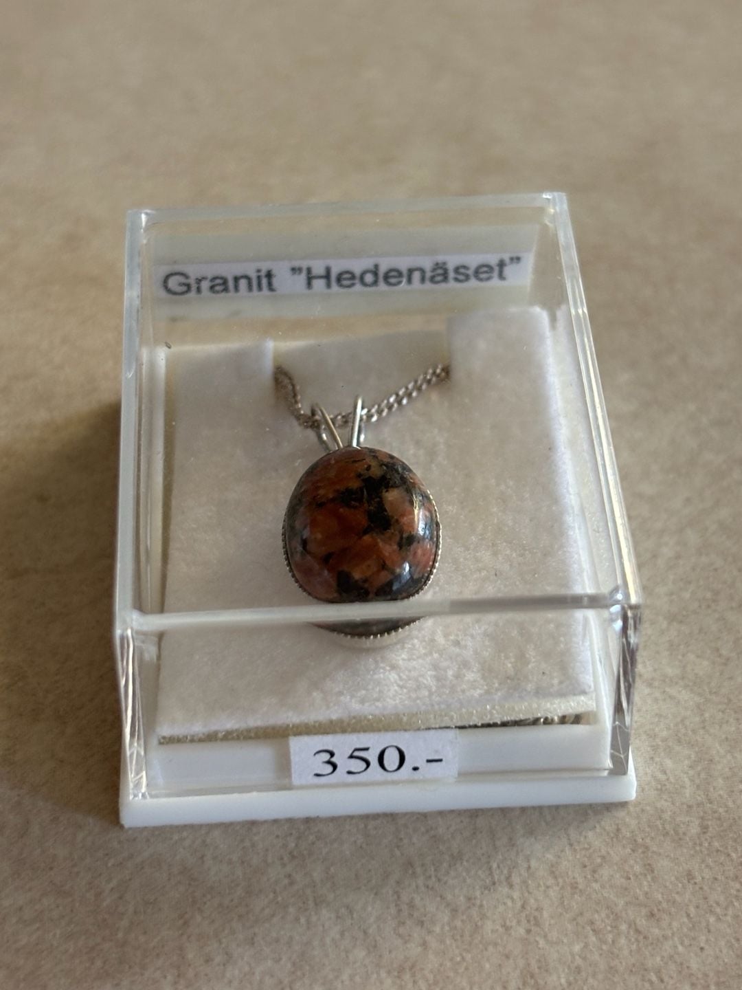 Hedenäset Granite Stone Pendant Necklace in 925 Sterling Silver 5