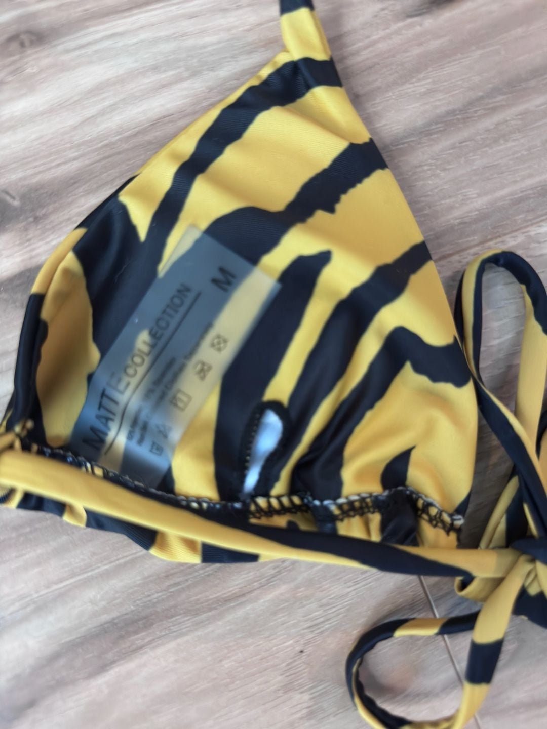 Matte Collection Zebra Print Bikini Set with Matching Sarong Cover-Up 3