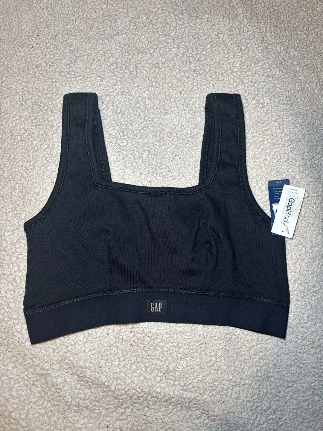GapBody Logo Comfort Square-Neck Cotton Ribbed Bralette GPW01052 1