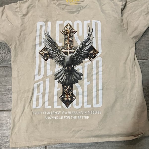 Vision Blessed Dove and Cross Graphic Streetwear T-Shirt