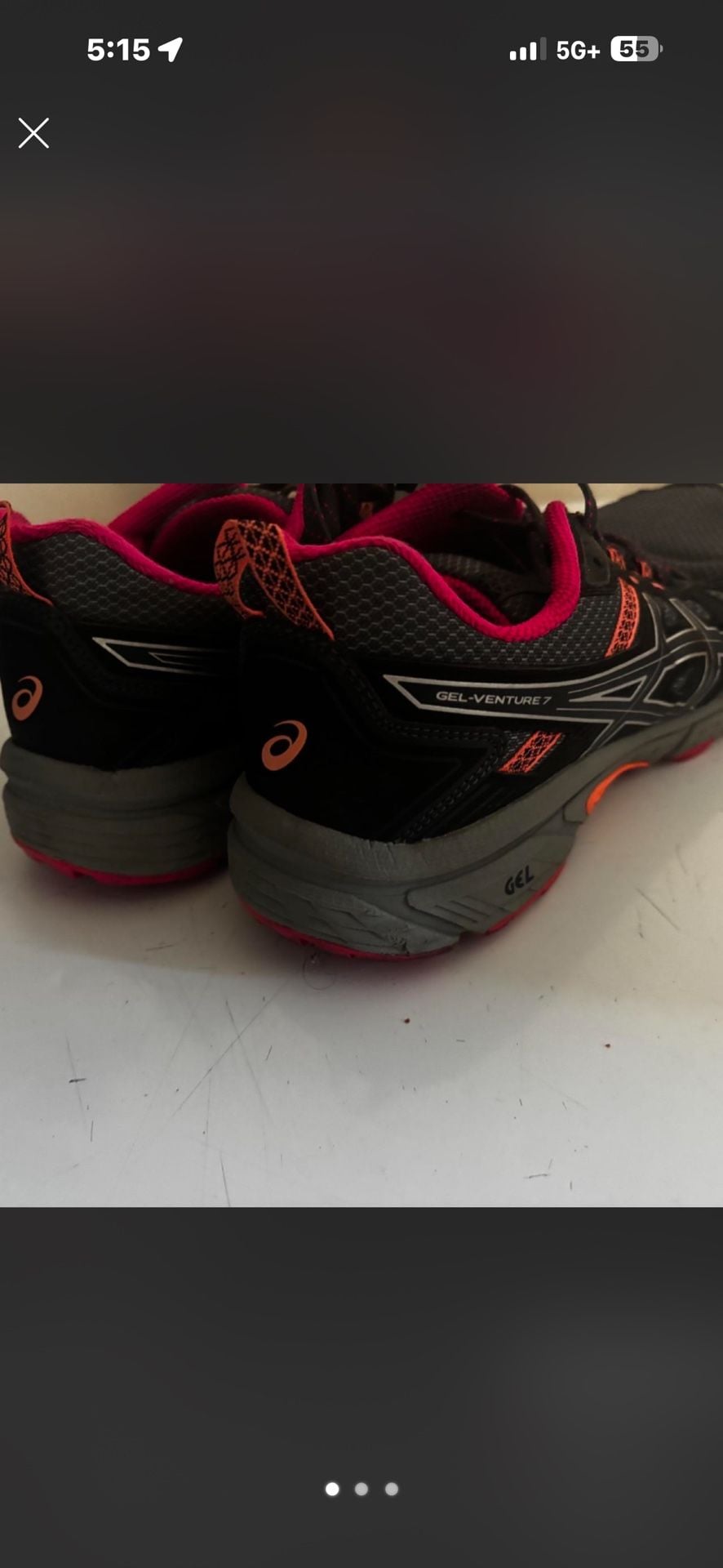 ASICS Women's Gel-Venture 7 Trail Running Shoes Black Gray Pink 1