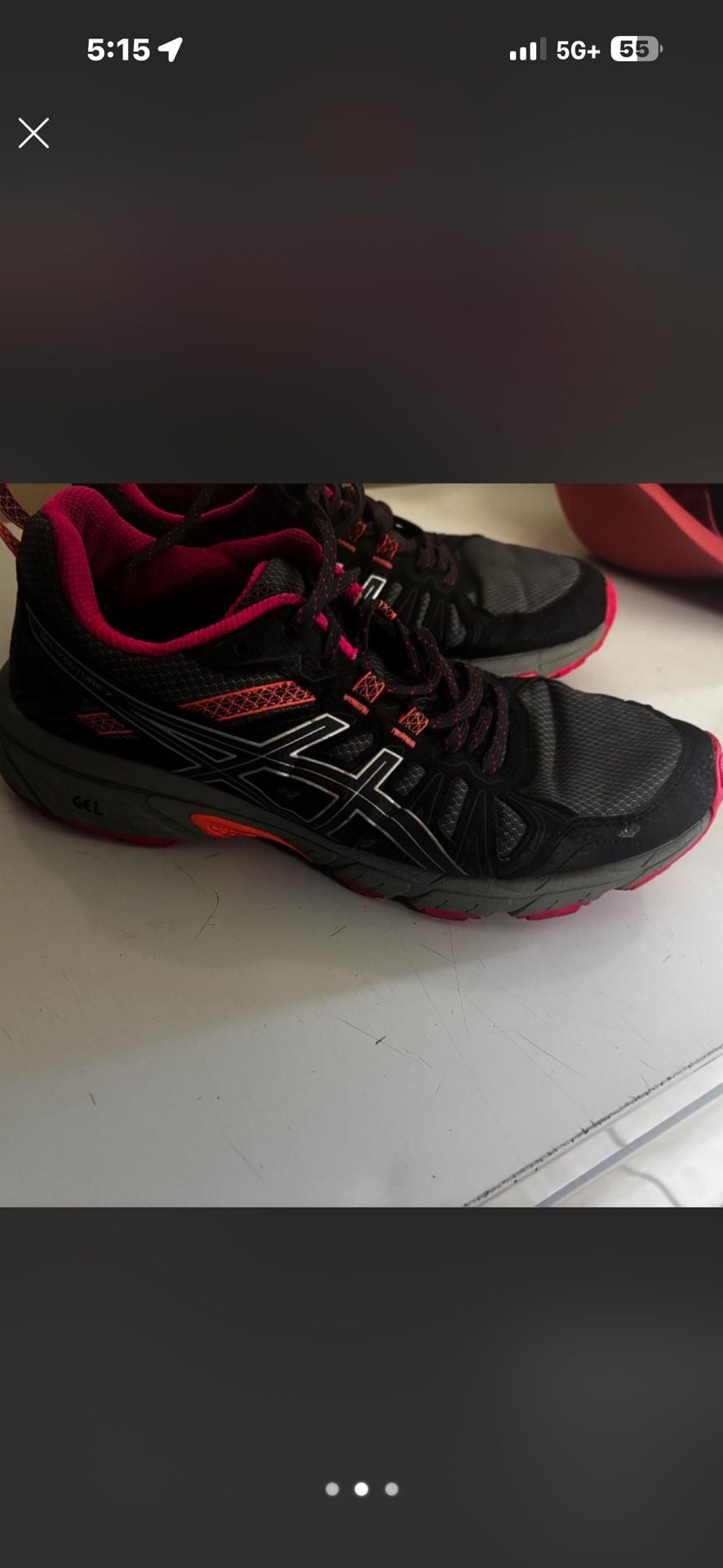 ASICS Women's Gel-Venture 7 Trail Running Shoes Black Gray Pink 2