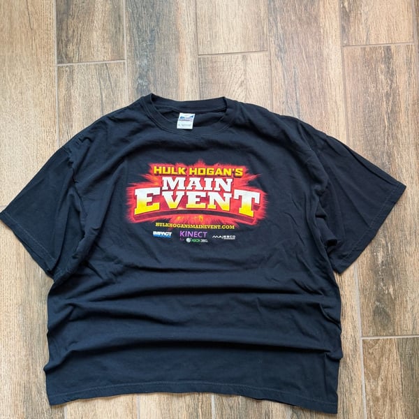 Y2K Hulk Hogan's Main Event Xbox 360 Kinect Promotional T-Shirt WWE