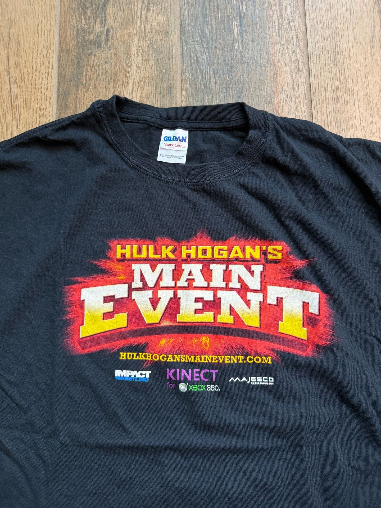 Y2K Hulk Hogan's Main Event Xbox 360 Kinect Promotional T-Shirt WWE 2