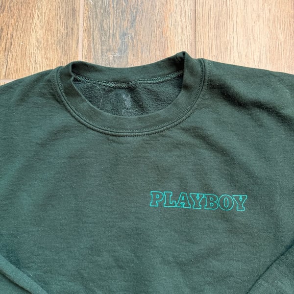 Playboy Forest Green Crewneck Pullover Sweatshirt