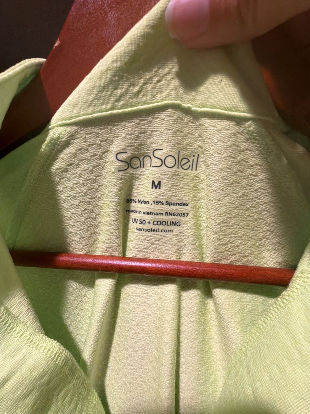 SanSoleil Women M Medium 1/4 Zip Solid Mock Top Lime UV 50 Golf Tennis Mesh Tops 5