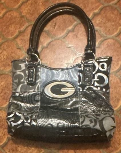 G by Guess Patchwork Multi-Textured Handbag with Large G Logo 2