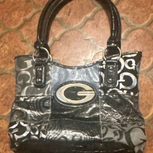 G by Guess Patchwork Multi-Textured Handbag with Large G Logo