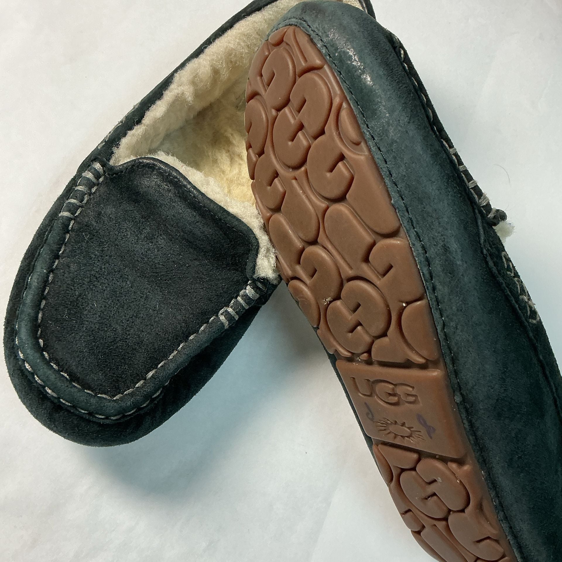 UGG Women's Ansley Suede Moccasin Slippers in Black 4