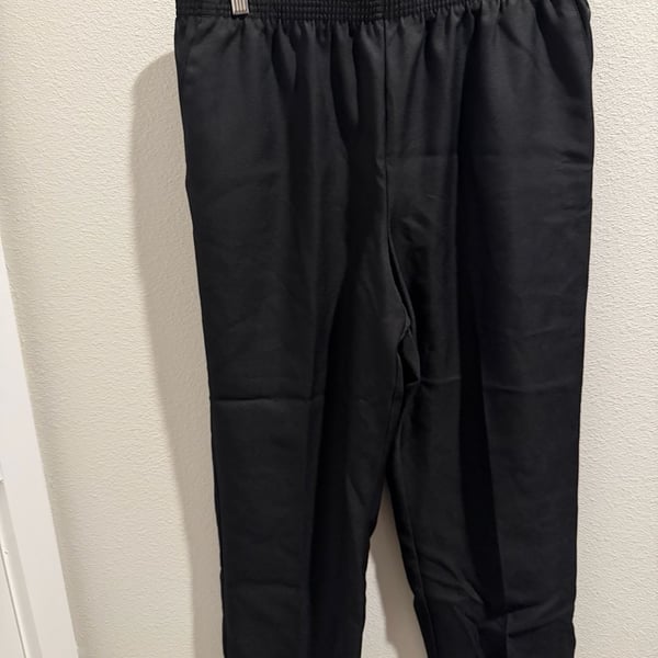 Alfred Dunner Petite Black Elastic Waist Pull-On Casual Pants