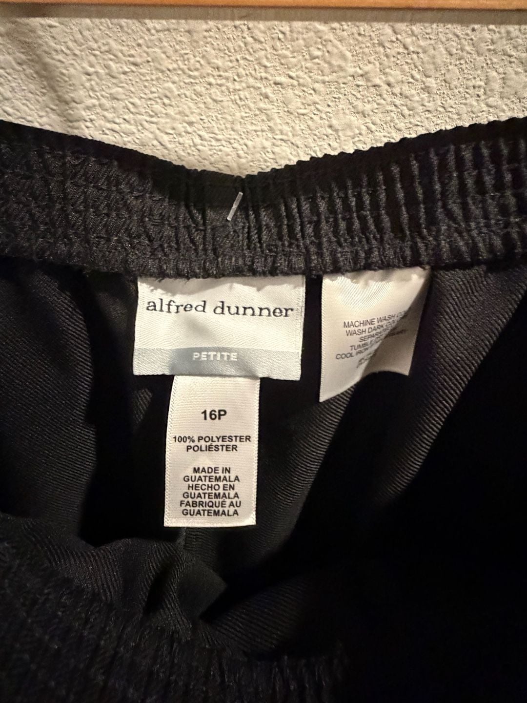 Alfred Dunner Petite Black Elastic Waist Pull-On Casual Pants 9