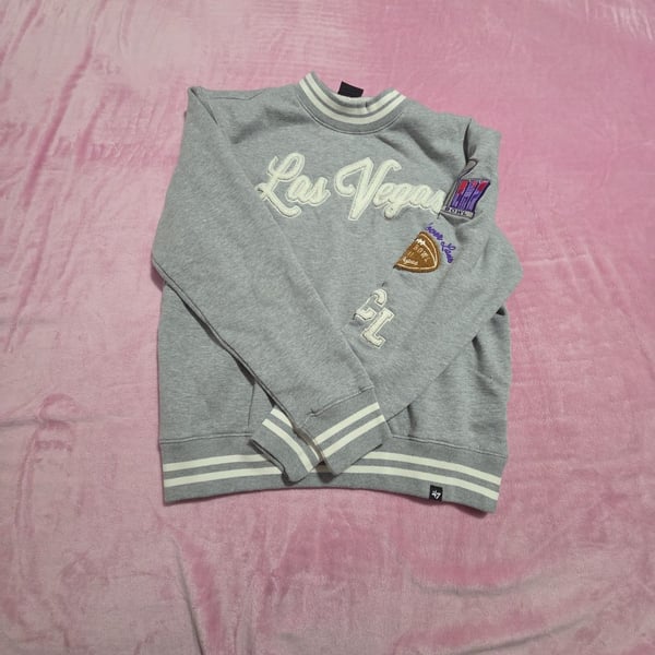 Stoney Clover Lane x Super Bowl LVIII Las Vegas Grey Ringer Sweatshirt