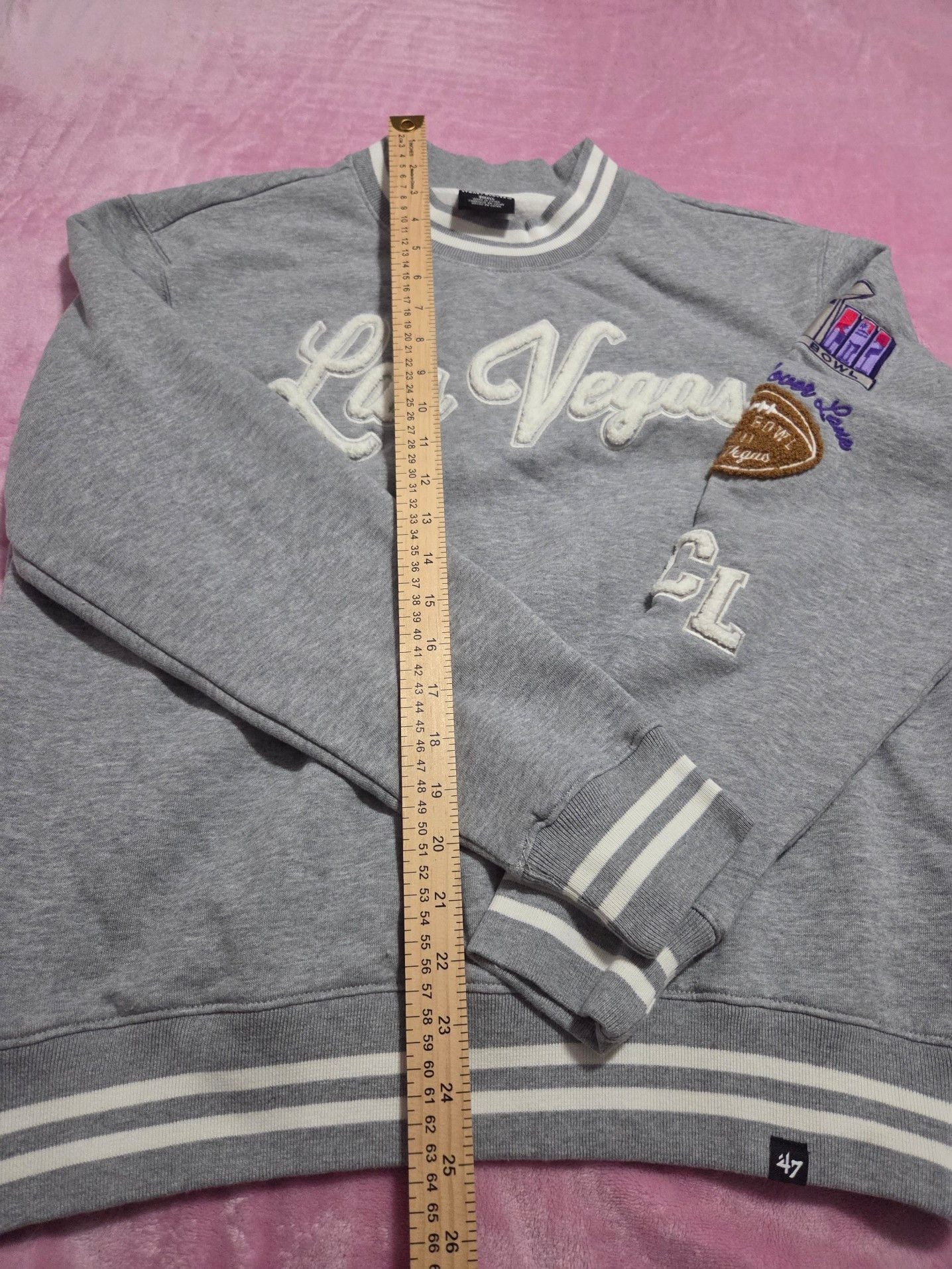 Stoney Clover Lane x Super Bowl LVIII Las Vegas Grey Ringer Sweatshirt 11