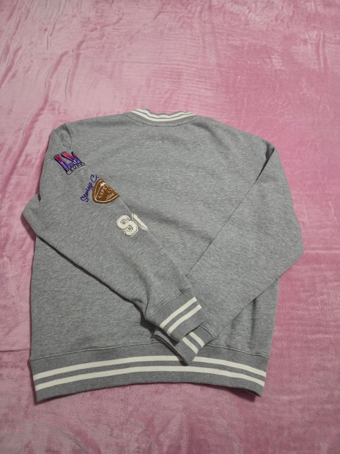 Stoney Clover Lane x Super Bowl LVIII Las Vegas Grey Ringer Sweatshirt 14
