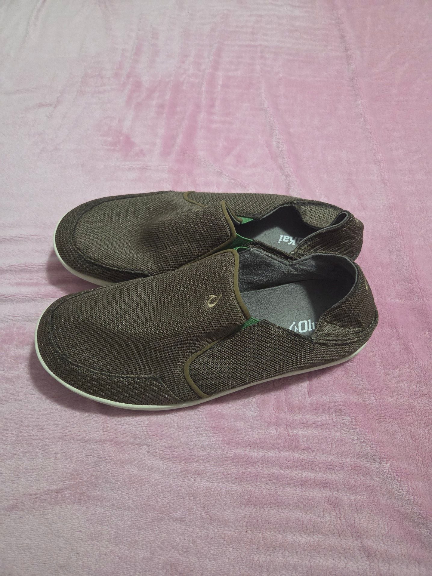 OluKai Nohea Mesh Men's Slip-On Shoes in Mustang/Lime Peel 3